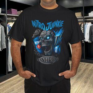 NHRA Nitro Junkie T-Shirt Mens Championship Drag Racing Skull